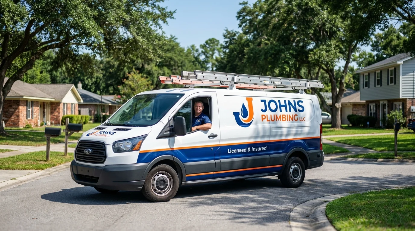 Johns Plumbing LLC service van in Scandia, MN