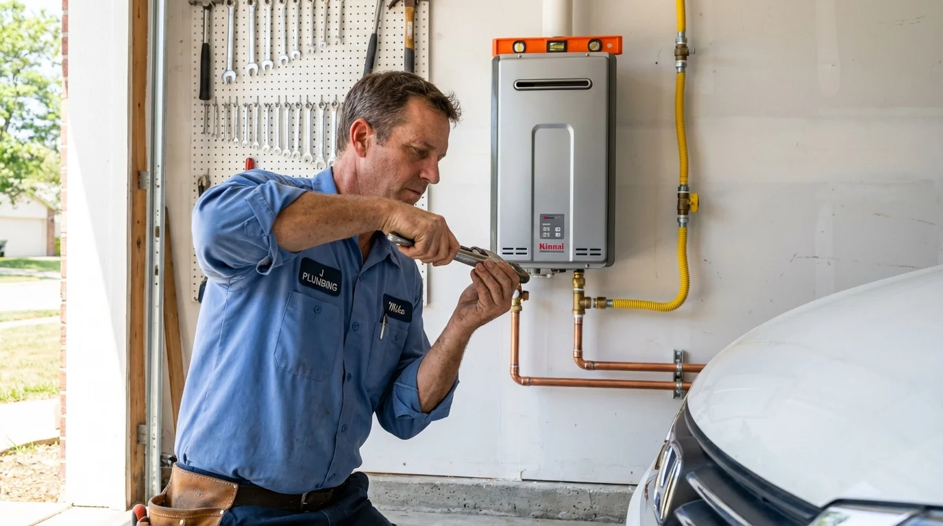 Tankless water heater installation by a Johns Plumbing LLC plumber in Scandia